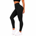 Legging femme taille S noir en tissu extensible taille haute avec poches latérales