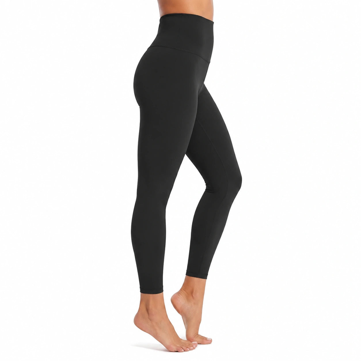 Legging femme taille M noir en tissu extensible pour sport à taille haute
