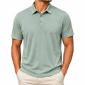 Polo homme taille M vert sauge manches courtes style décontracté