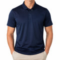 Polo homme taille L en polyester bleu marine à manches courtes style décontracté