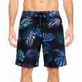 Short de bain homme taille M tissu synthétique noir bleu motif tropical avec cordon de serrage