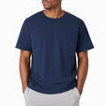 T-shirt homme M bleu marine à manches courtes col rond coupe décontractée