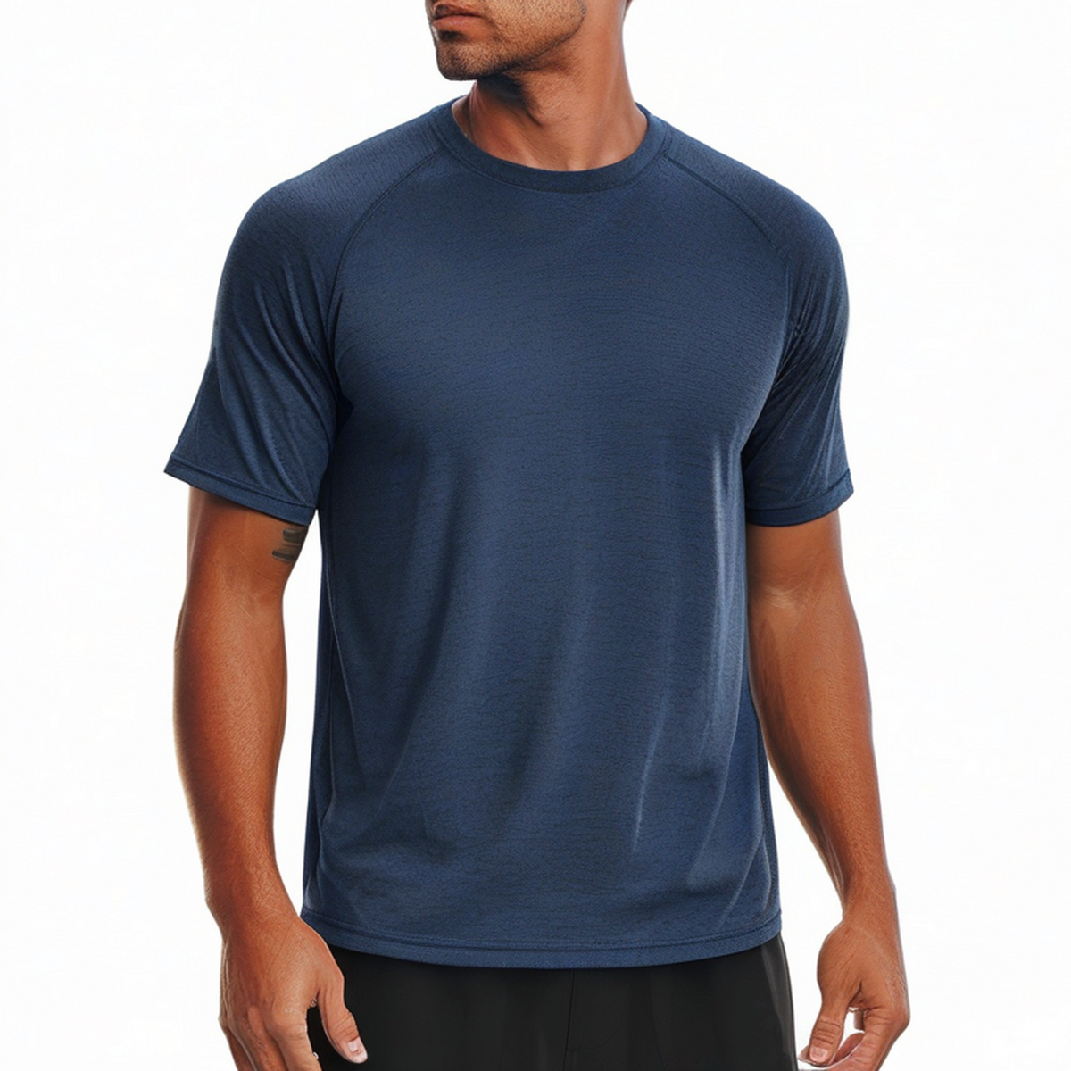 T-shirt homme L bleu marine à manches courtes coupe sportive